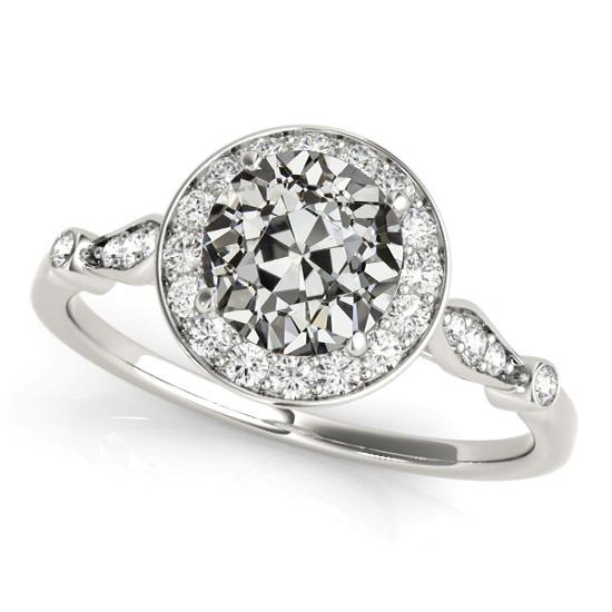 Halo Ring Il Giro Old Mine Cut Vero Diamante Gioielli Da Donna 4 Carati
