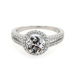 Halo Ring Il Giro Vecchio Minatore Naturale Diamante Split Shank Jewelry 4,50 Carati
