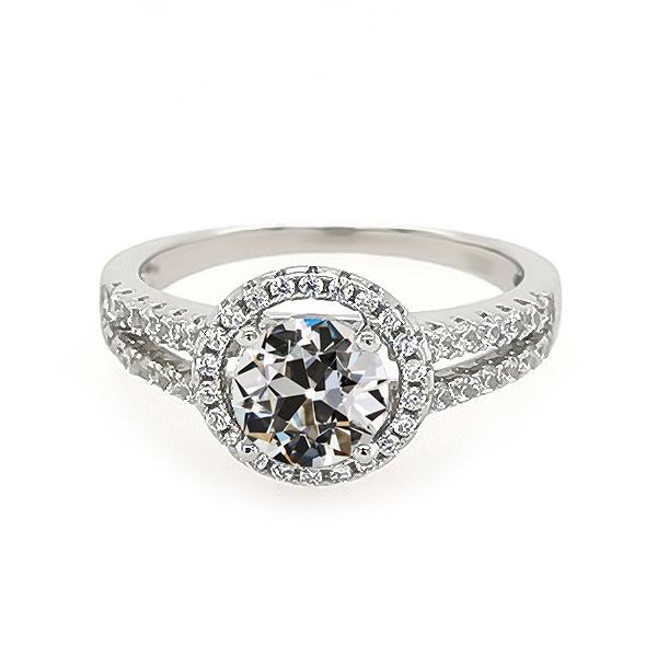 Halo Ring Il Giro Vecchio Minatore Naturale Diamante Split Shank Jewelry 4,50 Carati