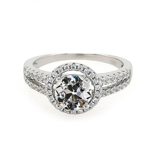 Halo Ring Il Giro Vecchio Minatore Naturale Diamante Split Shank Jewelry 4,50 Carati