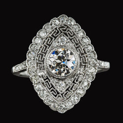 Halo Ring Like La Belle Epoque Jewelry Old Mine Cut Vero Diamond Bezel Set