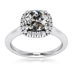 Halo Ring Old Mine Cut Genuino Diamante Gioielli In Oro Da Donna 5,75 Carati