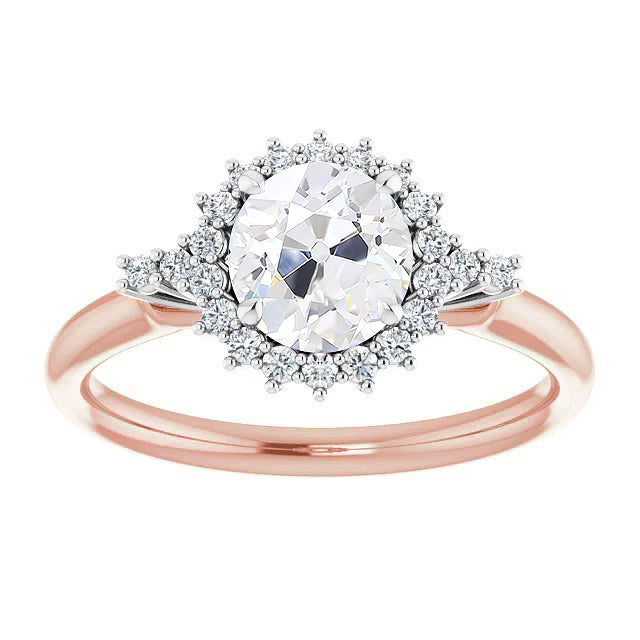Su misura Diamante Fine Anello con Pavé Halo 4 carati – vista principale