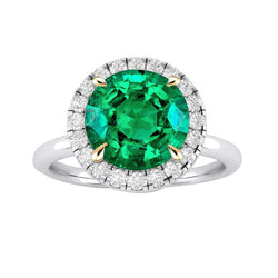 Abbagliante Certificato GIA Smeraldo Fine Anello Pietra Colorata