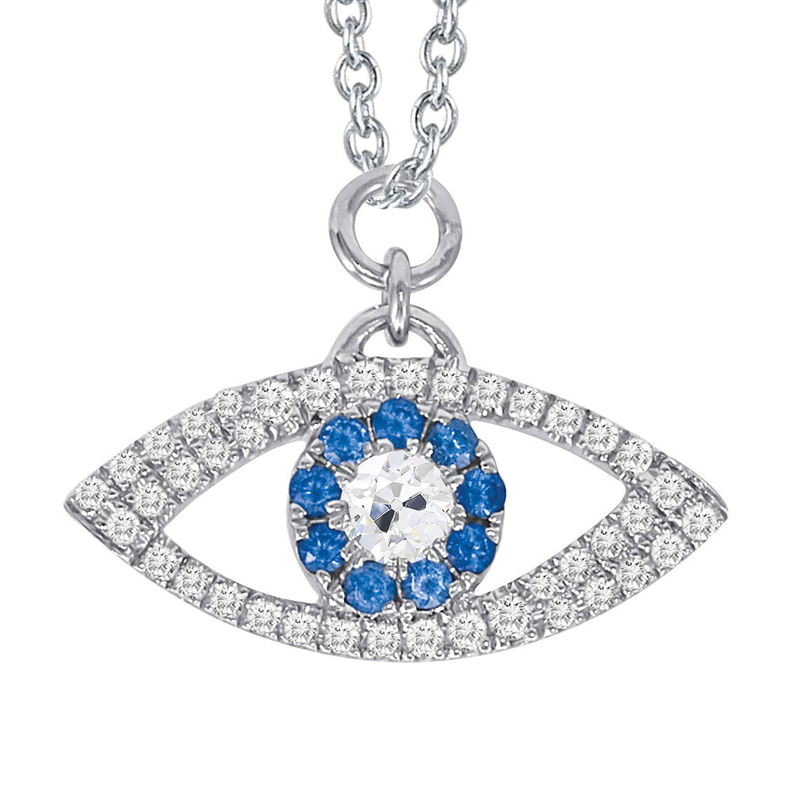 Collana Pendente Oro Bianco 14K con Brillante – vista principale