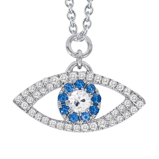 Collana Pendente Oro Bianco 14K con Brillante – vista principale