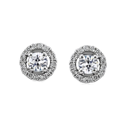 Diamante Orecchini a Lobo 1-carati Oro Bianco 14K – vista principale