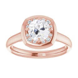 Diamante Fine Anello Halo fatto a mano 3,25 carati | HarryChadEnt
