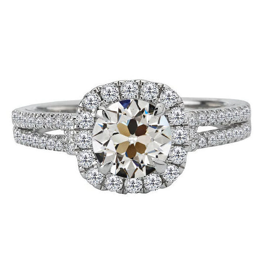 Abbagliante Anello con Pavé Halo 5 carati – vista principale