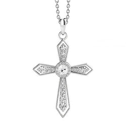 Brillante Croce Pendente – 1,50 carati in Oro 14 Carati Bianco