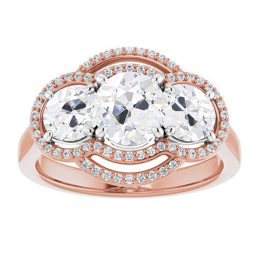 Anello Halo Oro 14 Carati Bicolore con Diamante – vista principale