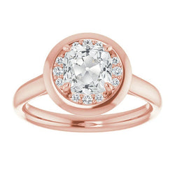 Diamante Anello di Fidanzamento Halo – Oro Rosa 14K 5 carati
