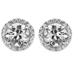Diamante Orecchini Pendenti – Oro 14 Carati Bianco 6,50 carati