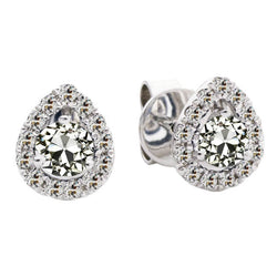 Cuscino Antico Diamante Orecchini Pendenti in Oro Bianco 14K