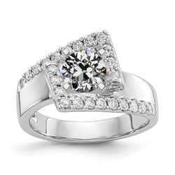 Halo Vecchio Minatore Vero Diamante Anniversary Ring 3 Carati Con Gambo Spesso