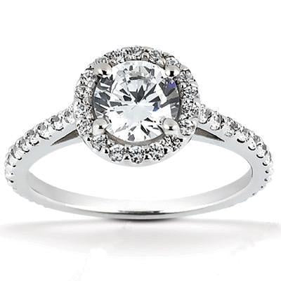 Halo Vero Diamond Women Anello Di Fidanzamento In Oro Bianco 1.66 Carati
