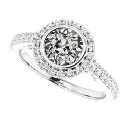 Halo Wedding Ring Il Giro Bezel Set Vecchio Minatore Vero Diamante 5.50 Carati