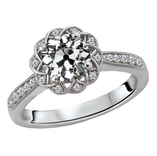 Elegante Diamante Anello di Fidanzamento Halo 2 carati – vista principale