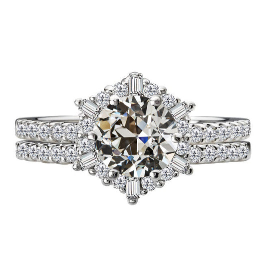 Anello di Fidanzamento Oro Bianco 14K con Diamante Fine – vista principale