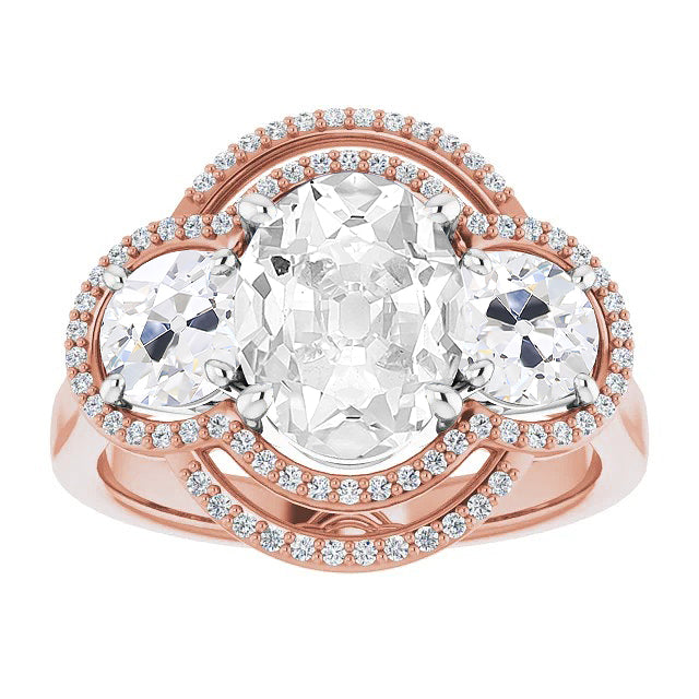 Anello di Fidanzamento Halo Oro Due Toni 14K con Brillante – vista principale