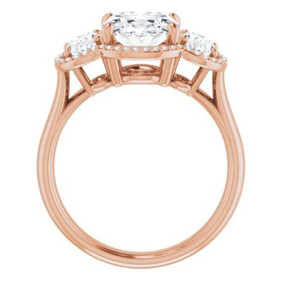Anello di Fidanzamento Halo Oro Due Toni 14K con Brillante – vista frontale
