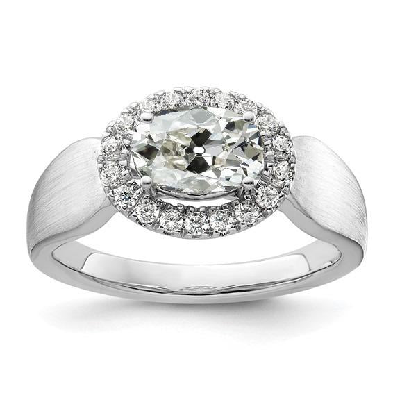 Halo, Rotondo E Ovale, Con Genuino Diamante A Taglio Antico, Gambo Spesso, 4 Carati