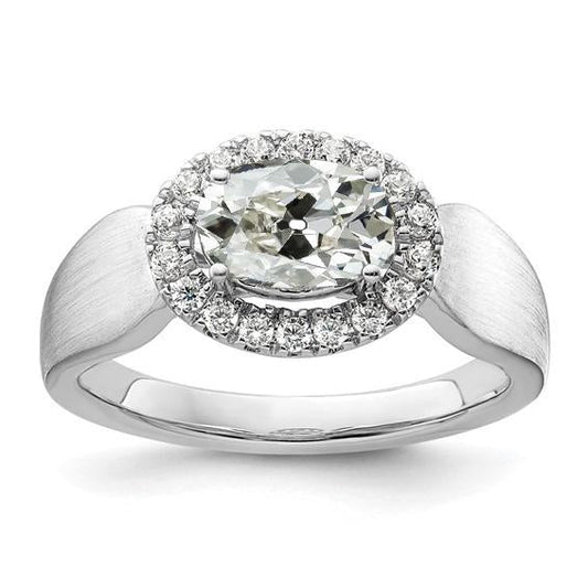 Halo, Rotondo E Ovale, Con Genuino Diamante A Taglio Antico, Gambo Spesso, 4 Carati