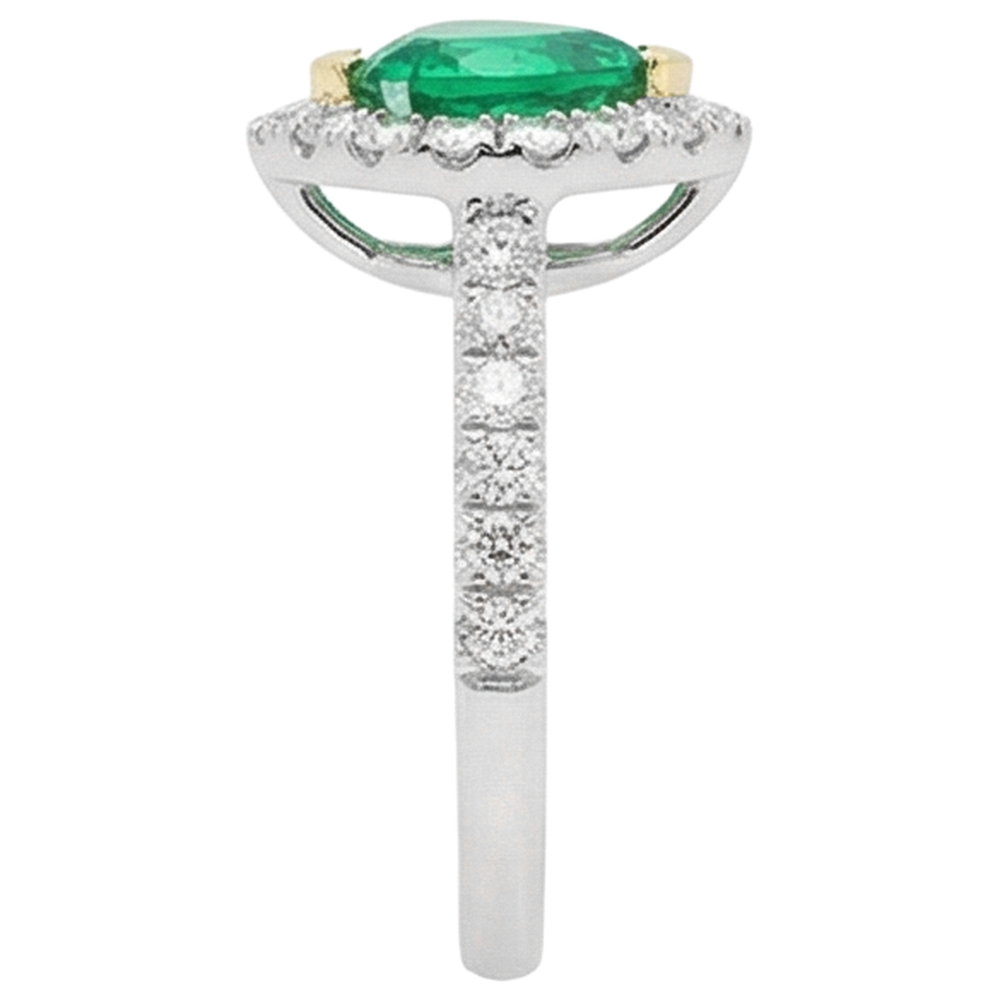 Smeraldo Fine Anello Pietra Colorata – vista profilo