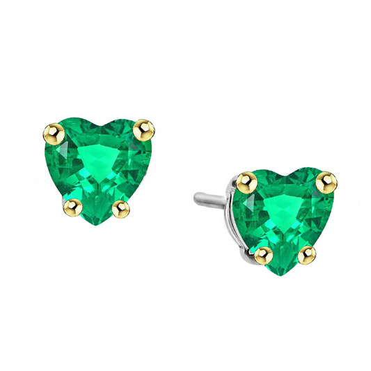 Smeraldo Fine Gemstone Earring 3-carati Oro Bicolore 14K – vista principale