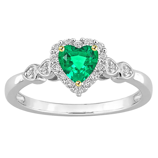 Smeraldo Colombiano Anello con Gemma 1-carati Oro Due Toni 14K – vista principale