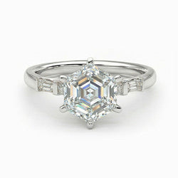 Princess Diamante Anello di Fidanzamento in Oro Bianco 14K – 1