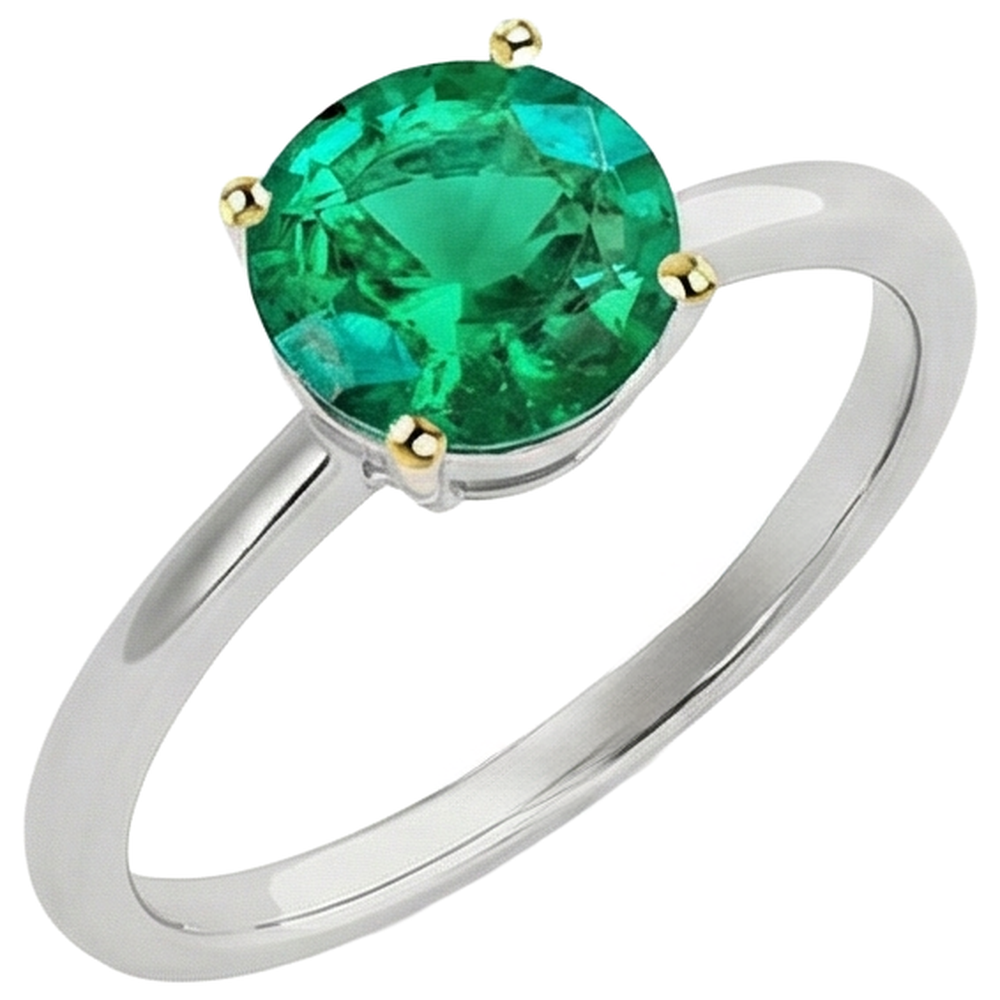 Elegante Smeraldo Fine Anello con Gemma 3 carati – vista frontale