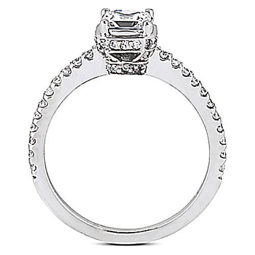 Hidden Halo Genuino Diamonds Anello Di Fidanzamento Con Accenti In Oro Da 1,85 Carati