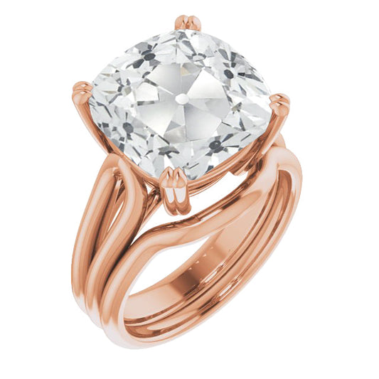 Diamante Fine Anello di Proposta 5 carati Oro Rosa 14K – vista principale
