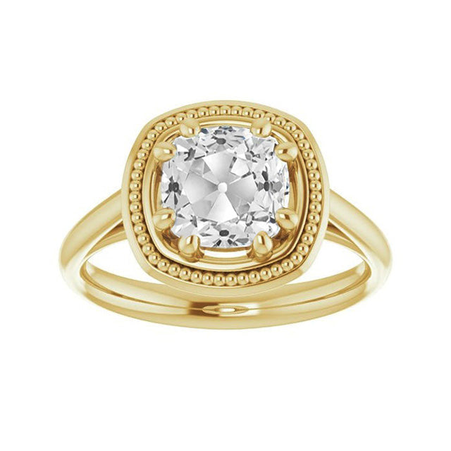 Anello Nuziale Oro Giallo 14K con Brillante – vista frontale