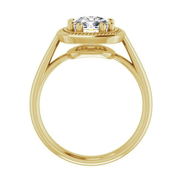 Brillante Anello Nuziale 5 carati Oro Giallo 14K – vista laterale