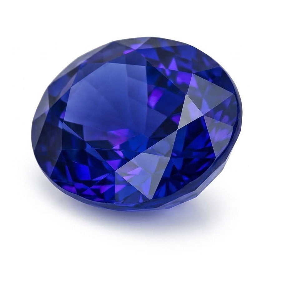 Taglio Ovale Zaffiro Blu Reale anello in Gold – vista angolare