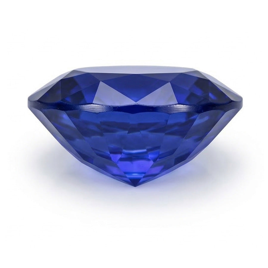Taglio Ovale Zaffiro Blu Reale anello in Gold – vista profilo