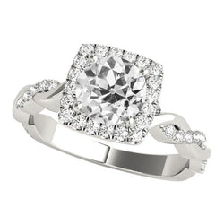 Il Giro Vecchio Minatore Halo Naturale Diamante Ring Gioielli Stile Intrecciato 4,25 Carati