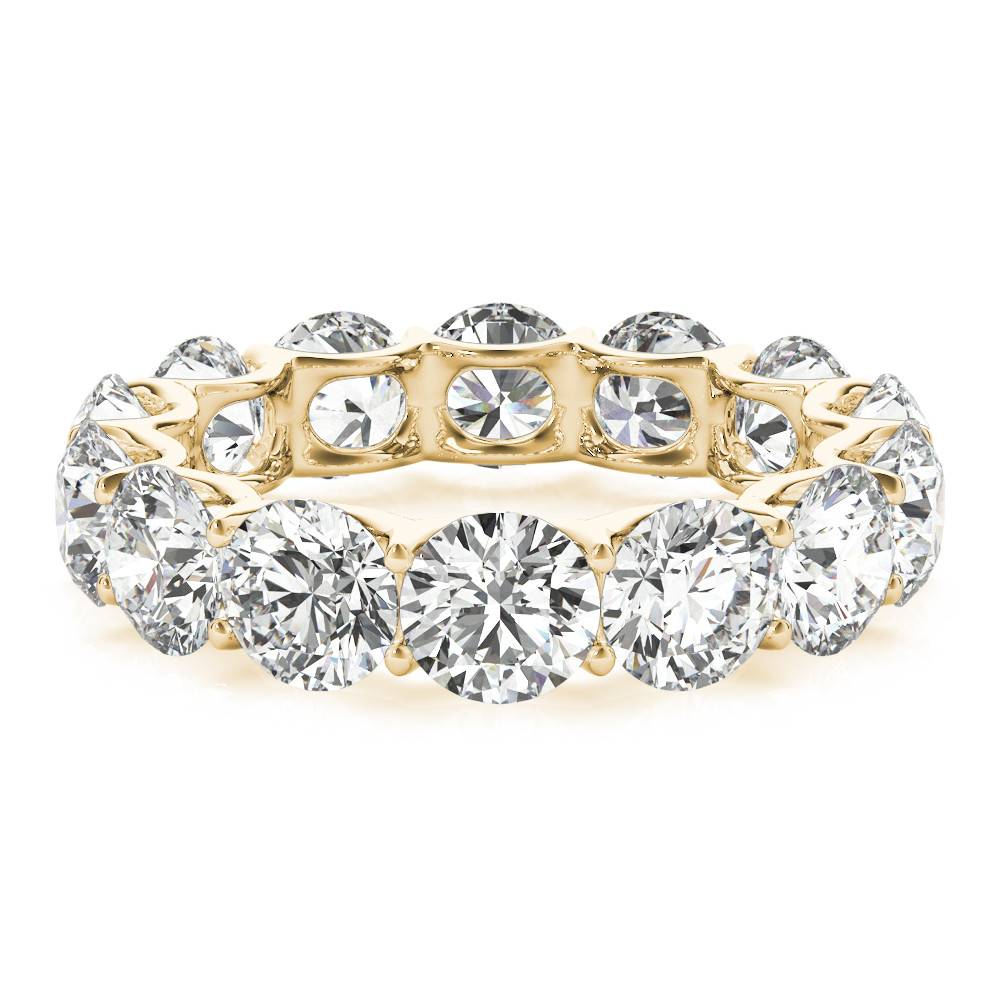 Brillante Taglio Brillante Eternity Band in Oro 14 Carati Giallo – vista laterale