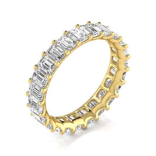 Taglio Smeraldo Diamante anello in Oro 14 Carati Giallo – vista principale