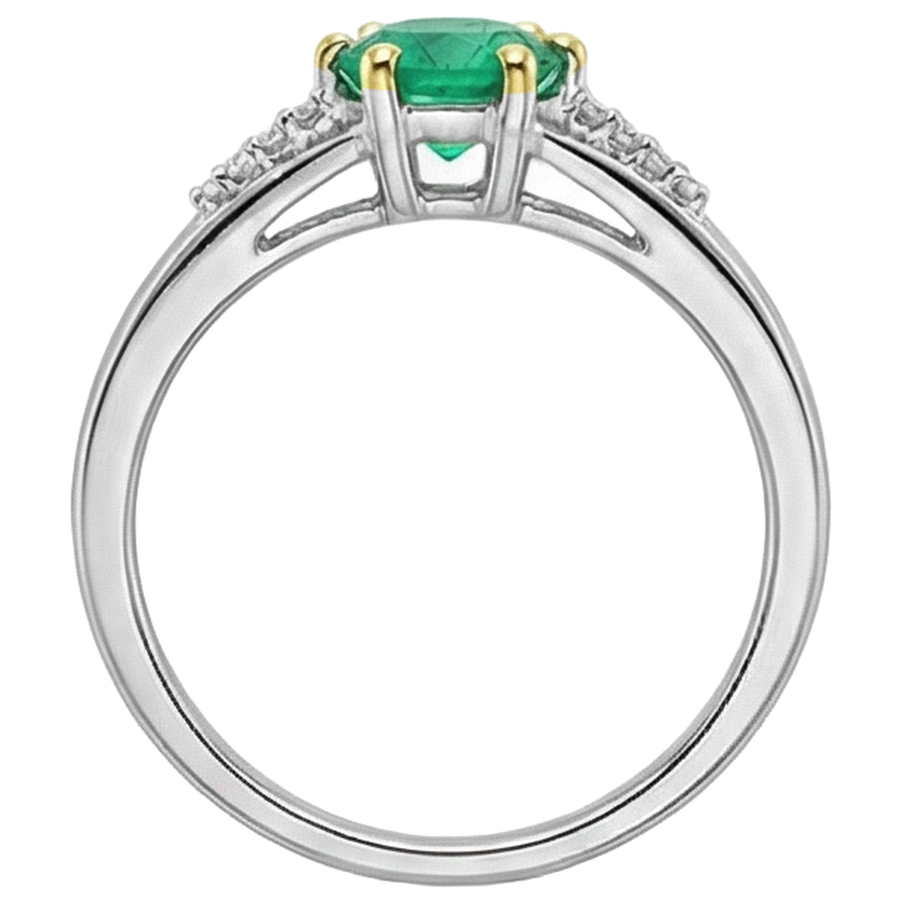 Anello con Pietra Preziosa Oro Bicolore 14K con Smeraldo Colombiano – vista posteriore