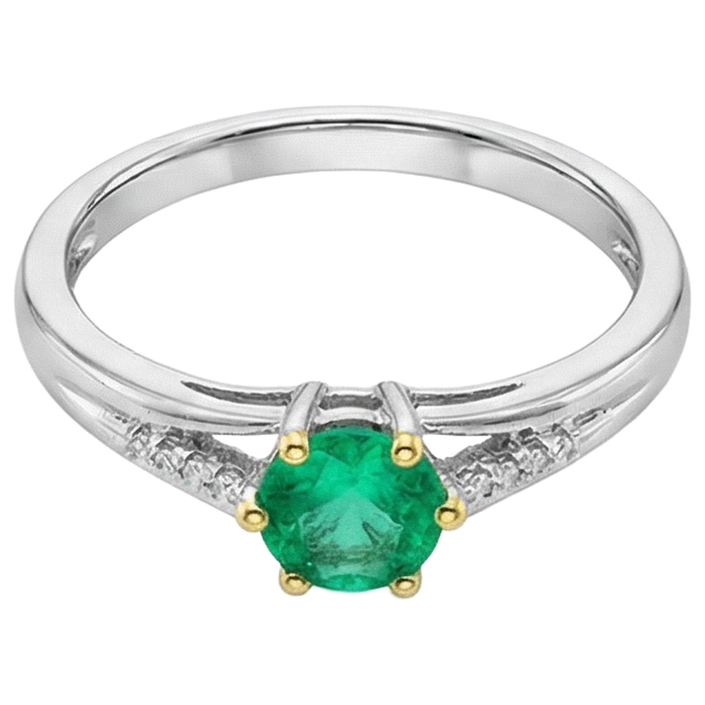 Di lusso Smeraldo Colombiano Anello con Pietra Preziosa 1 carati – vista angolare