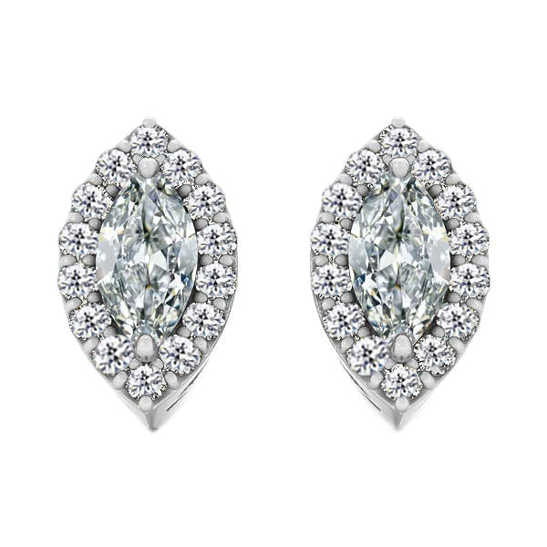 Orecchini Pendenti Oro Bianco 14K con Brillante – vista principale