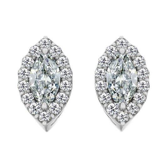 Orecchini Pendenti Oro Bianco 14K con Brillante – vista principale