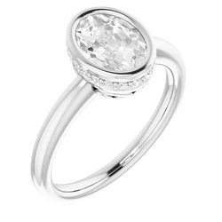 Diamante Fine Anello Nuziale 3,50 carati – Oro Bianco 14K