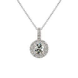 Halo Oro Bianco 14K – Diamante Fine Taglio Old Mine 2 carati