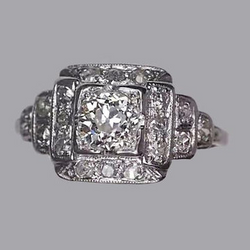 Ladies Halo Round Old Mine Cut Vero Diamond Ring 2 Carati Gioielli