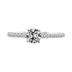 Lussuoso Anello Solitario con Accenti – Diamante Fine 1 carati |