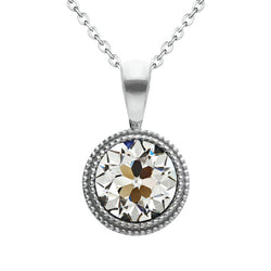 Pendente a Goccia Oro Bianco 14K – Diamante Taglio Old Mine 2
